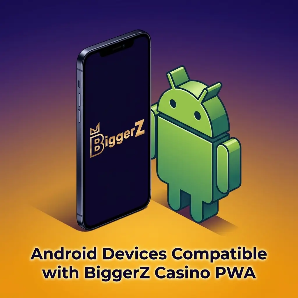 Android devices compatible with BiggerZ Casino PWA including Samsung, OnePlus, Xiaomi, Realme, Oppo, Vivo, and Google Pixel