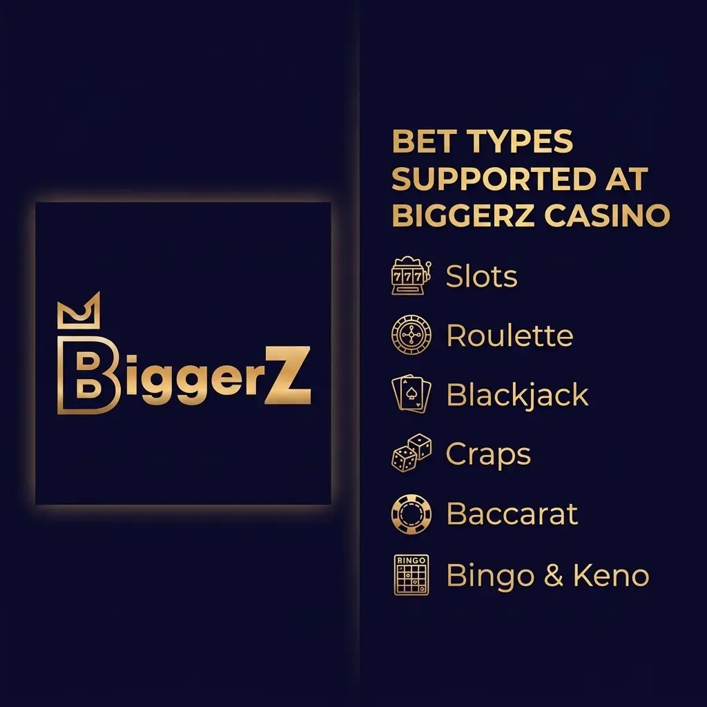 BiggerZ Casino bet types including single, accumulator, double, treble, and system bets explained for all strategies