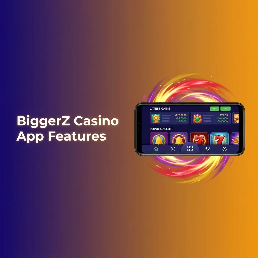 BiggerZ Casino app interface showing sports betting, live casino, and promotions sections for Indian mobile players