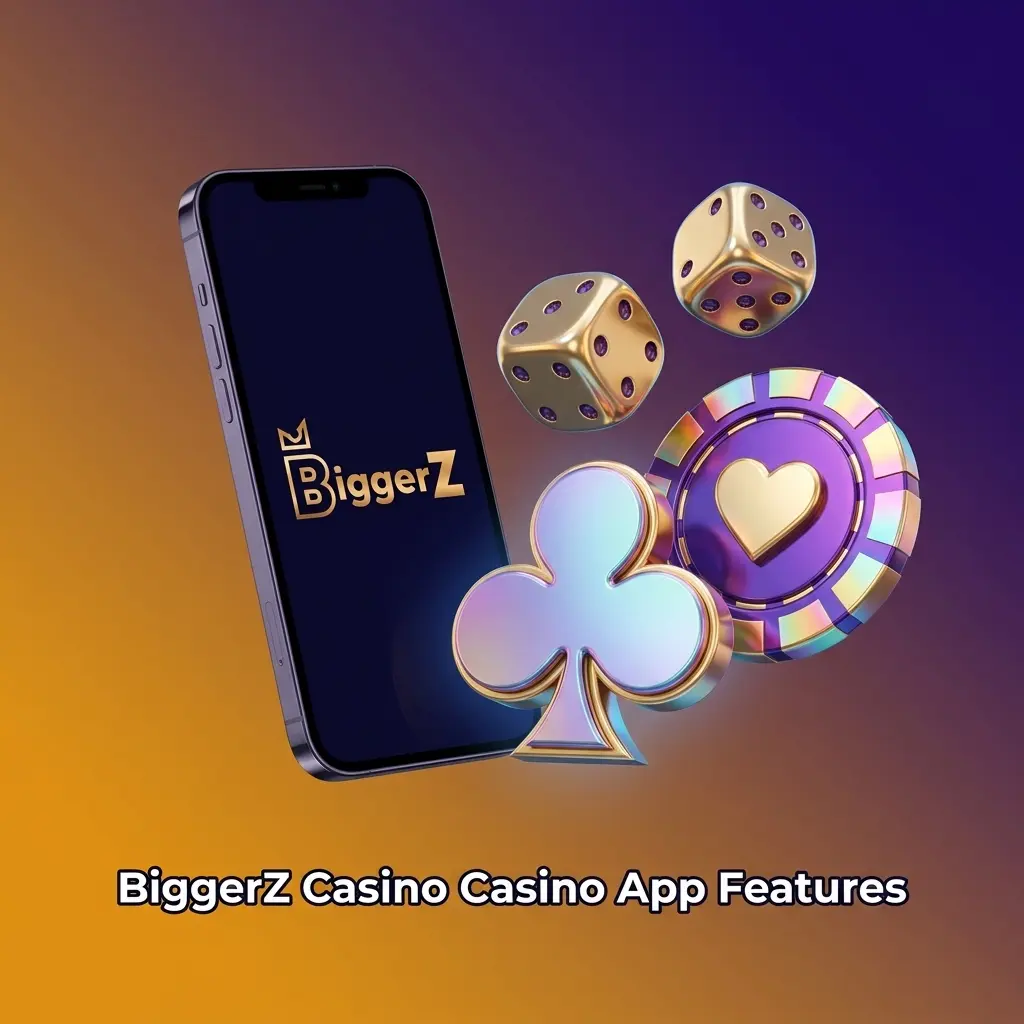 BiggerZ Casino app featuring live casino games, slots, and table games from Pragmatic Play, Evolution, NetEnt on mobile