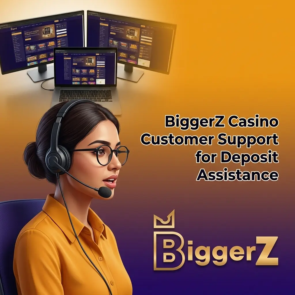 BiggerZ Casino customer support channels including live chat, email support, and help centre for deposit assistance