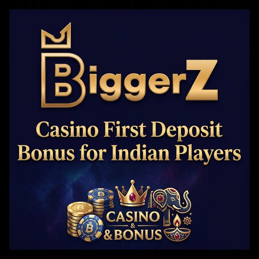 BiggerZ Casino first deposit bonus offering 50% up to 1500 USD plus 100 free spins for Indian players