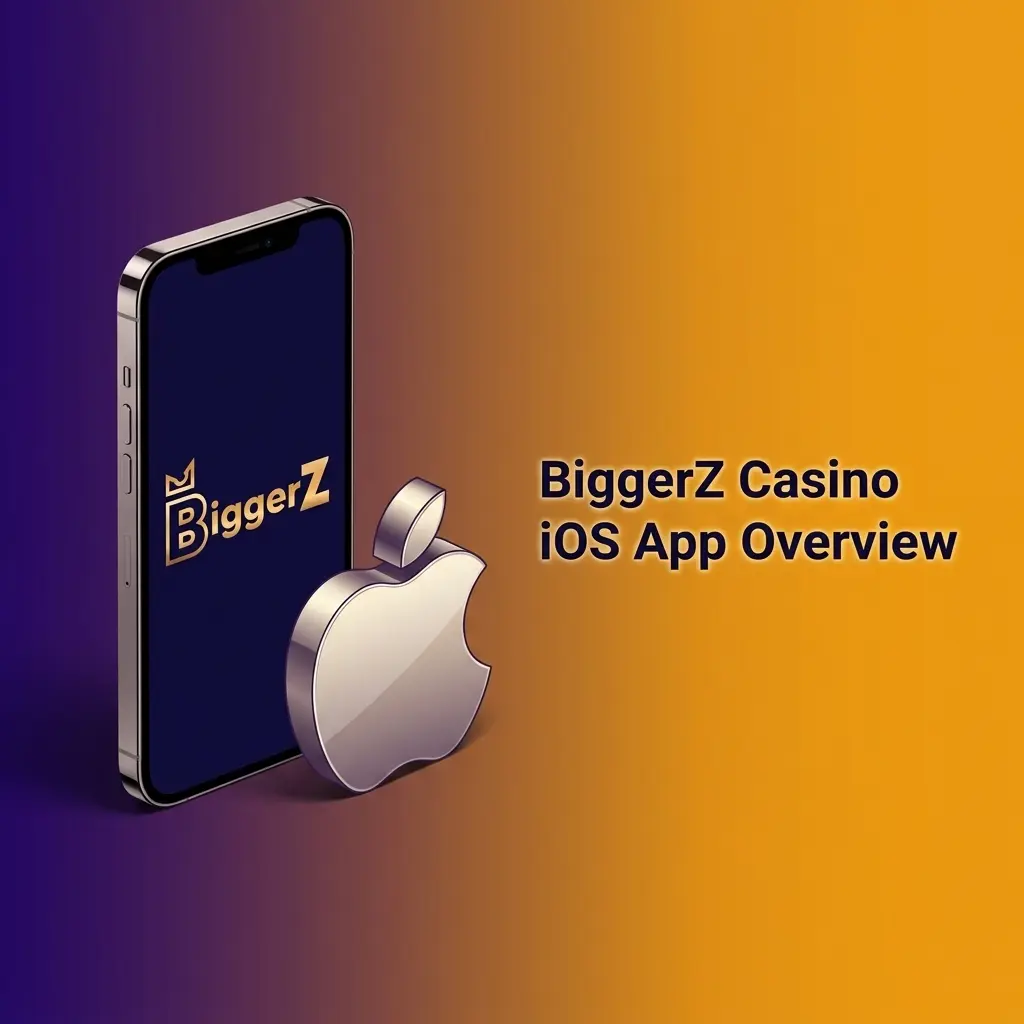 BiggerZ Casino iOS app interface on iPhone and iPad showing sports betting and live casino features