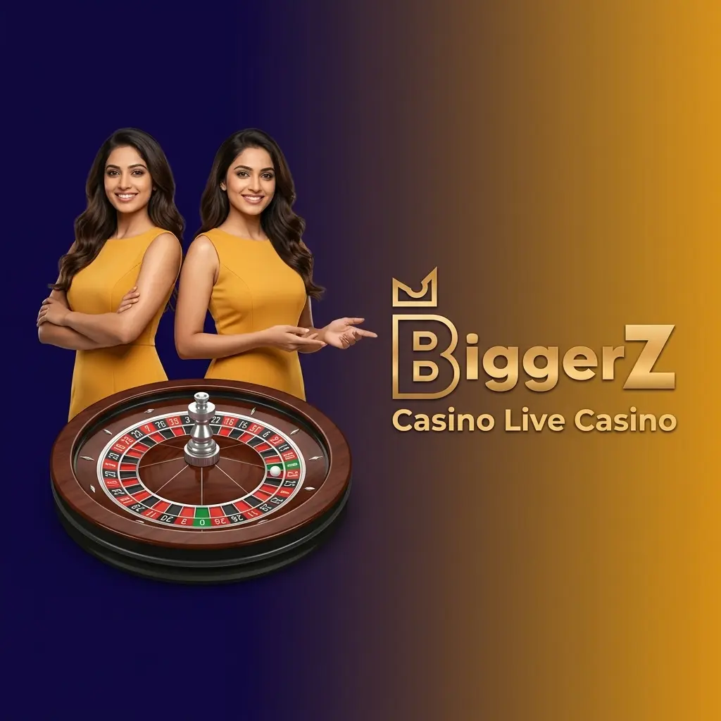 BiggerZ Casino live dealer tables with HD-streamed roulette, blackjack, baccarat, Andar Bahar and game shows