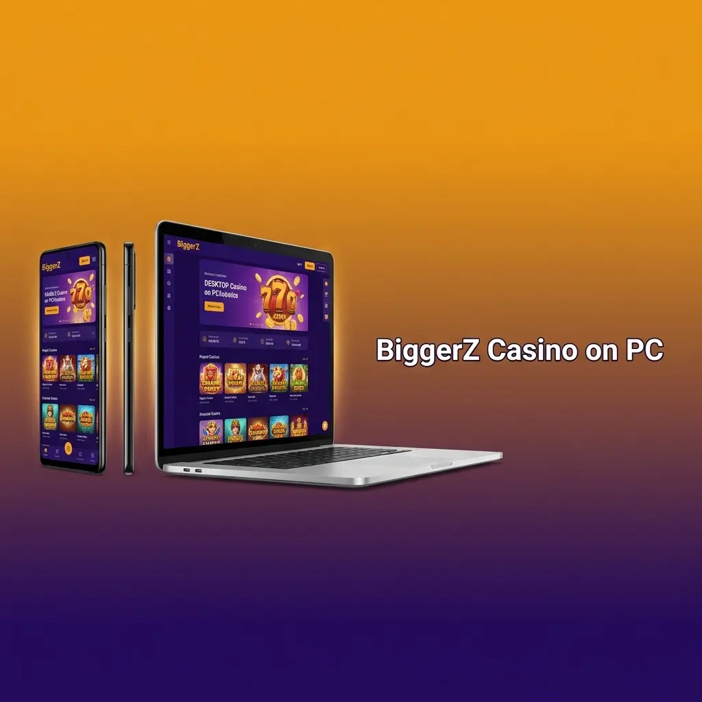 BiggerZ Casino browser-based platform running on a PC, accessible via Chrome, Firefox, Edge, or Safari on Windows or macOS