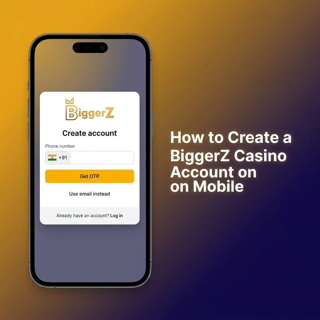 BiggerZ Casino mobile app registration steps showing account creation process with personal details and email verification