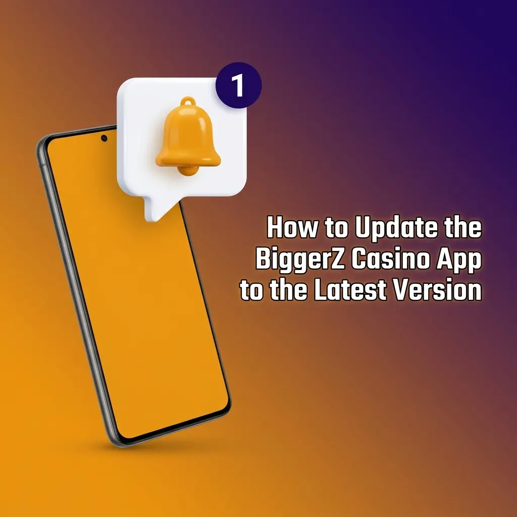 BiggerZ Casino app update guide showing APK download for Android and automatic PWA update for iOS users