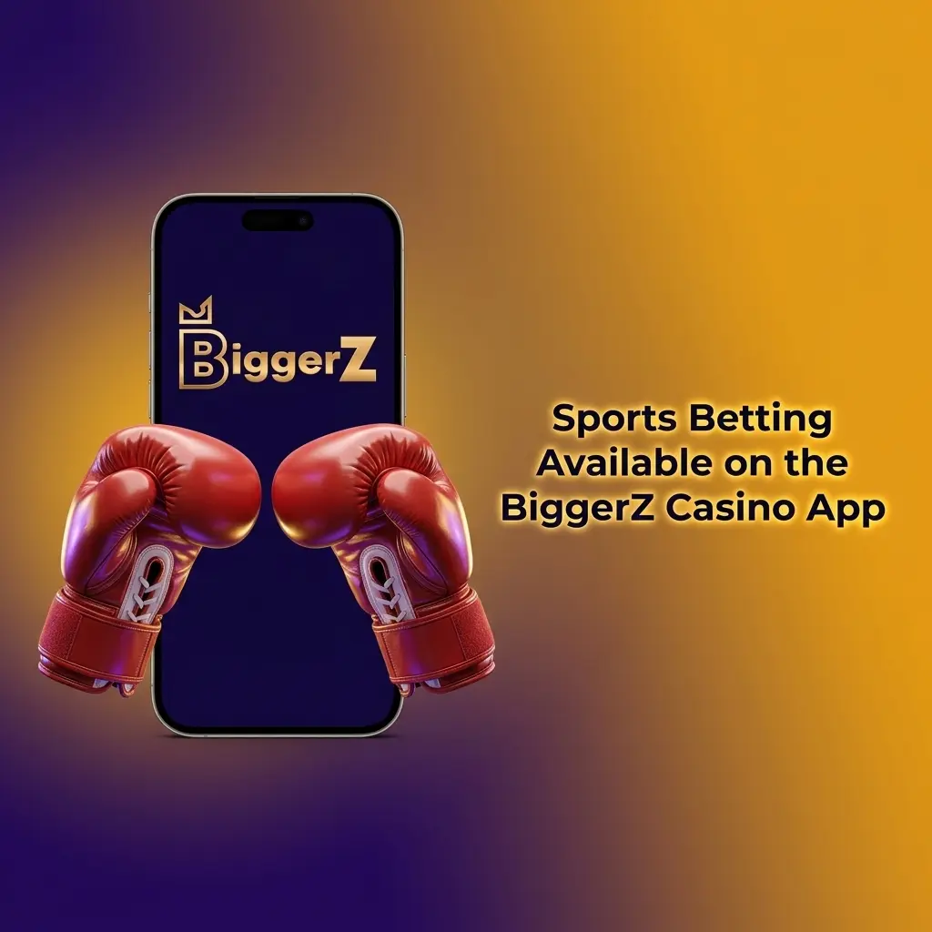 BiggerZ Casino app sportsbook showing betting options for cricket, football, tennis, kabaddi, esports, and more sports