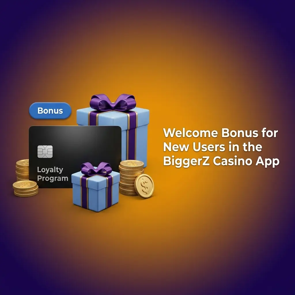 BiggerZ Casino app welcome bonus offering 50% up to 1500 USD with sports or casino options for new users